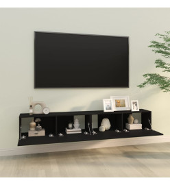 Meubles TV muraux 2 pcs noir 100x30x30 cm bois d'ingénierie