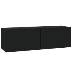 Meubles TV muraux 2 pcs noir 100x30x30 cm bois d'ingénierie