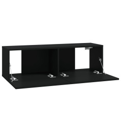 Meubles TV muraux 2 pcs noir 100x30x30 cm bois d'ingénierie