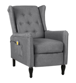 Fauteuil de massage inclinable Gris clair Tissu