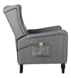 Fauteuil de massage inclinable Gris clair Tissu