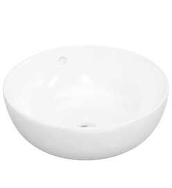 Lavabo blanc 44x17 cm céramique rond