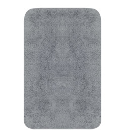 Tapis de salle de bain 2 pcs Tissu Gris