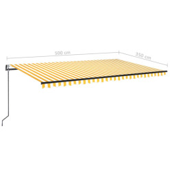 Auvent rétractable automatique 500x350 cm Jaune et blanc