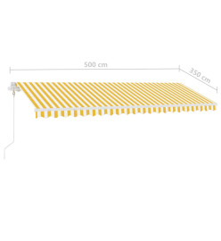 Auvent automatique sur pied 500x350 cm Jaune/Blanc