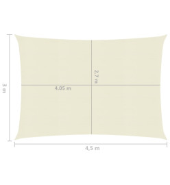 Voile d'ombrage 160 g/m² Crème 3x4,5 m PEHD