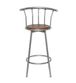 Tabourets de bar lot de 2 marron acier