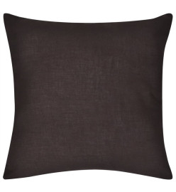 Housses de coussin 4 pcs Coton Marron 50x50 cm