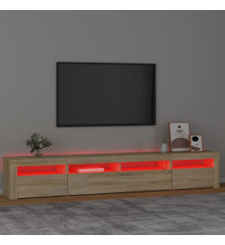 Meuble TV avec lumières LED Chêne sonoma 240x35x40 cm