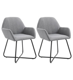 Chaises à manger lot de 2 gris clair tissu