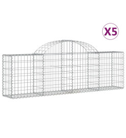 Paniers à gabions arqués 5 pcs 200x30x60/80 cm Fer galvanisé