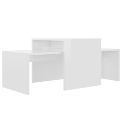 Ensemble de tables basses Blanc brillant 100x48x40 cm Aggloméré