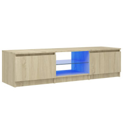 Meuble TV avec lumières LED chêne sonoma 140x40x35,5 cm