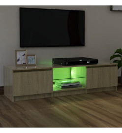 Meuble TV avec lumières LED chêne sonoma 140x40x35,5 cm