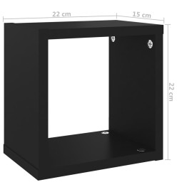 Étagères cube murales 6 pcs Noir 22x15x22 cm