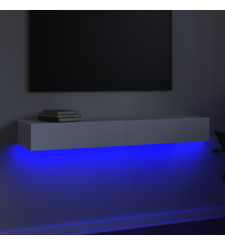 Meuble TV avec lumières LED Blanc 120x35x15,5 cm