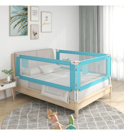 Barrière de sécurité de lit d'enfant Bleu 150x25 cm Tissu