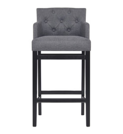 Tabourets de bar lot de 2 gris foncé tissu