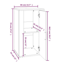 Buffet Blanc 40x33x70 cm Bois d'ingénierie