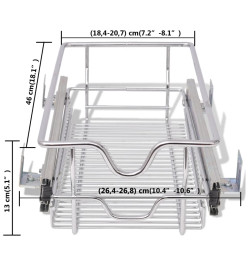 Panier en treillis métallique 2 pcs 300 mm Argenté