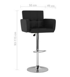 Tabourets de bar lot de 2 noir similicuir