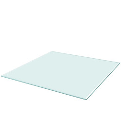 Dessus de table carré en verre trempé 700 x 700 mm