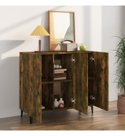 Buffet chêne fumé 90x34x80 cm bois d'ingénierie