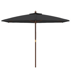 Parasol de jardin avec mât en bois noir 299x240 cm