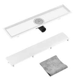 Drain de douche avec couvercle 2 en 1 63x14 cm Acier inoxydable