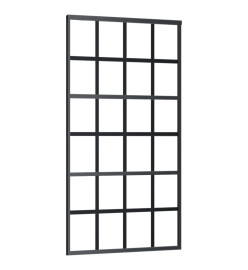 Porte coulissante Verre ESG et aluminium 102x205 cm Noir