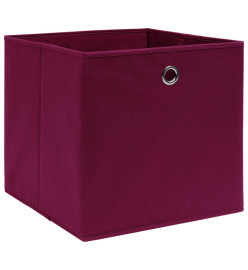 Boîtes de rangement 10 pcs Rouge foncé 32x32x32 cm Tissu