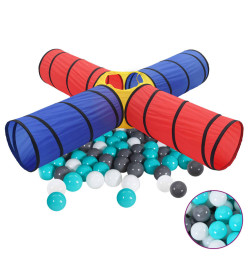 Tunnel de jeu pour enfants avec 250 balles Multicolore