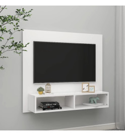 Meuble TV mural Blanc 102x23,5x90 cm Aggloméré