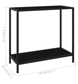 Table console Noir 80x35x75 cm Verre trempé