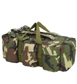 Sac de sport en style militaire 3-en-1 90 L Camouflage