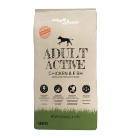 Nourriture sèche pour chiens Adult Active Chicken & Fish 15 kg