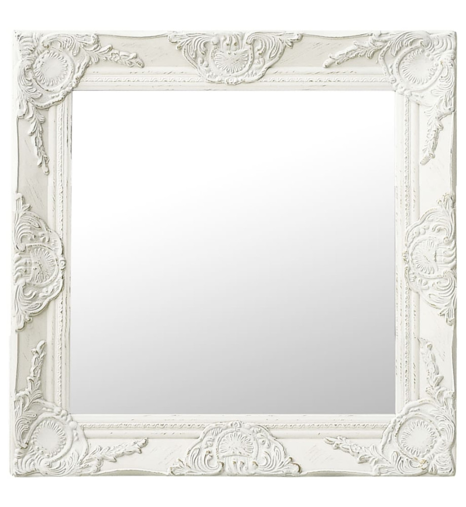 Miroir mural style baroque 50x50 cm Blanc