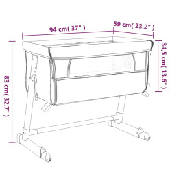 Lit pour bébé avec matelas Vert Tissu de lin