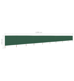 Paravent 9 panneaux Tissu 1200 x 120 cm Vert