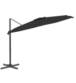 Parasol déporté avec mât en aluminium Noir 300x300 cm