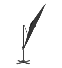 Parasol déporté avec mât en aluminium Noir 300x300 cm