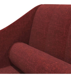 Chaise longue avec traversin rouge bordeaux tissu