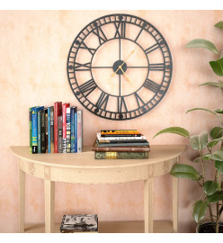 Horloge murale vintage avec mouvement à quartz Métal 60 cm XXL