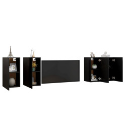 Meubles TV 4 pcs Noir 30,5x30x60 cm Aggloméré