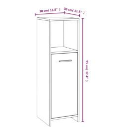 Armoire de bain Sonoma gris 30x30x95 cm Bois d'ingénierie