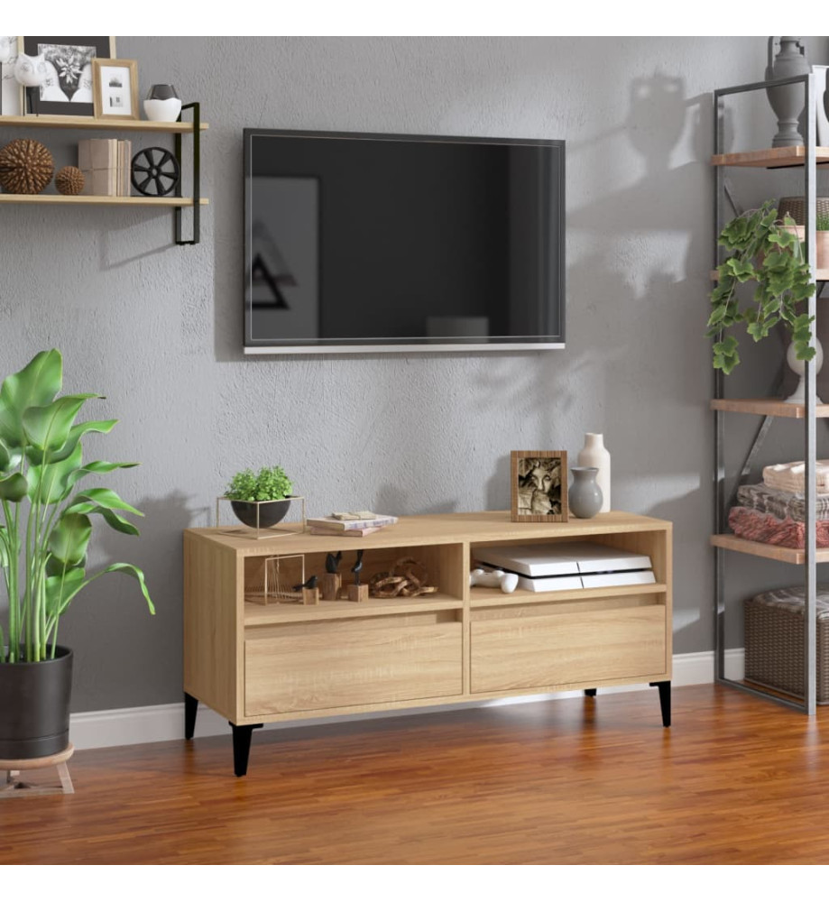 Meuble TV chêne sonoma 100x34,5x44,5 cm bois d'ingénierie