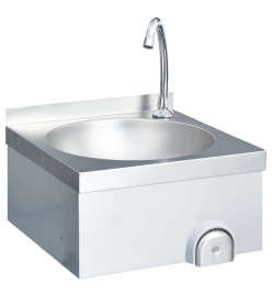 Lavabo de lavage avec robinet et distributeur de savon Inox