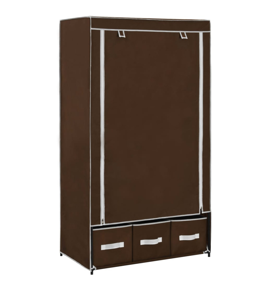 Garde-robe Marron 87x49x159 cm Tissu