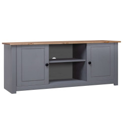 Meuble TV Gris 120x40x50 cm Bois de pin massif Gamme Panama