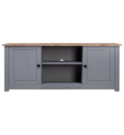 Meuble TV Gris 120x40x50 cm Bois de pin massif Gamme Panama